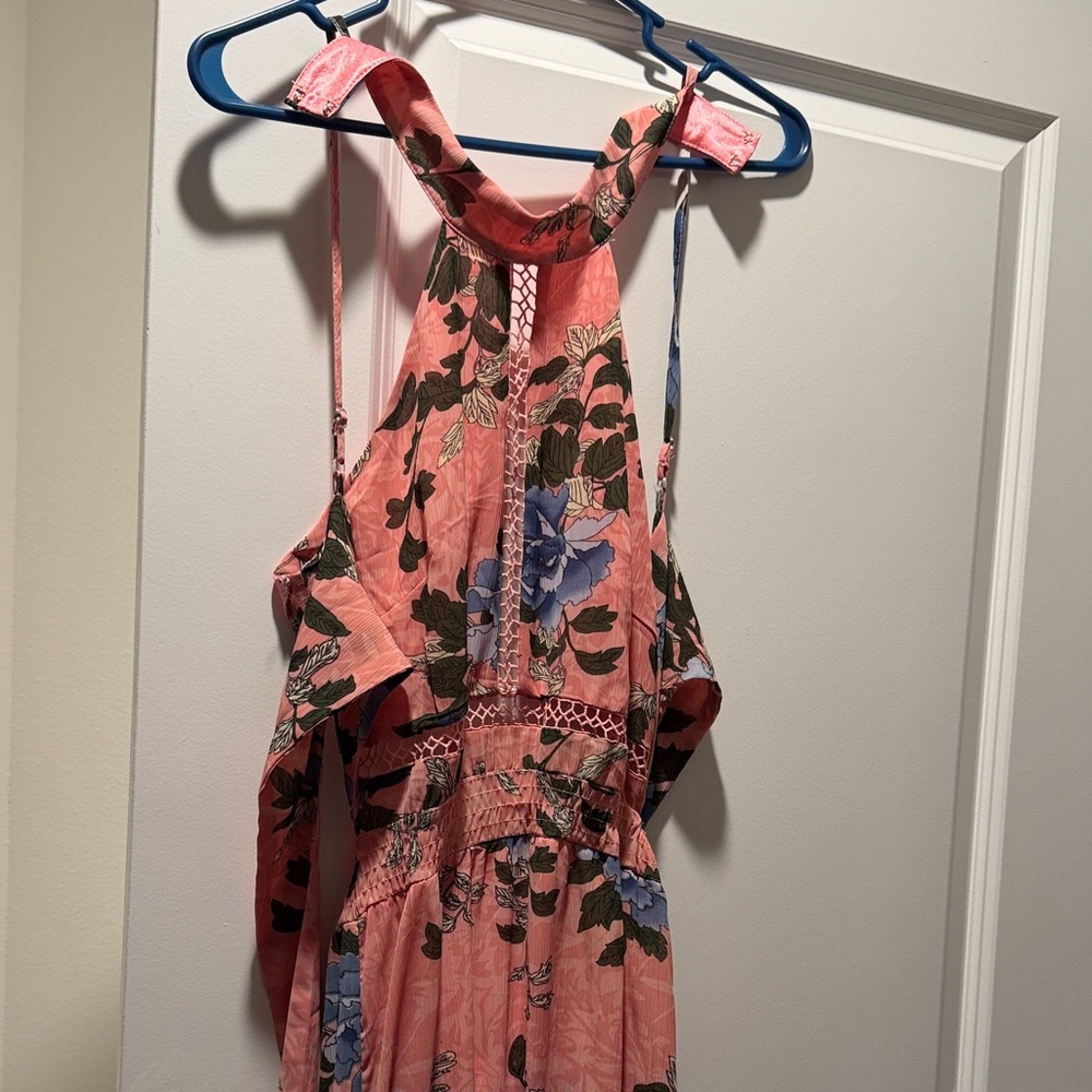 Floral Pink Halter Dress